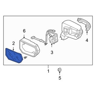 Acura OE - Front Left Door Mirror Glass