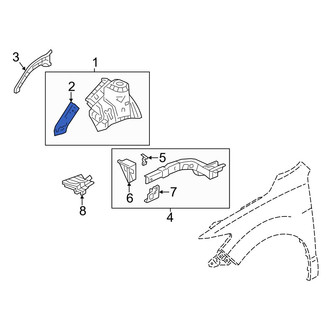 Acura OE - Front Left Upper Fender Apron Extension