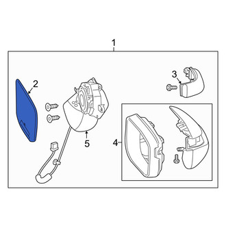 Acura OE - Front Right Door Mirror Glass