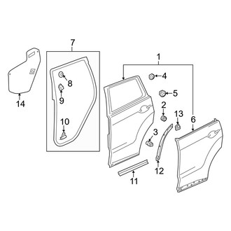 Acura OE - Rear Door - Door & Components