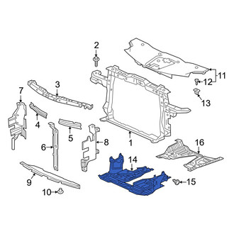 Acura OE - Front Rearward Radiator Support Splash Shield