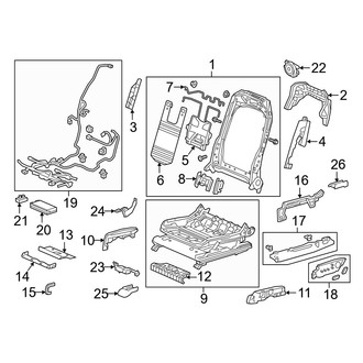 Acura OE - Seats & Tracks - Driver Seat Components (Frame & Adjuster Components)