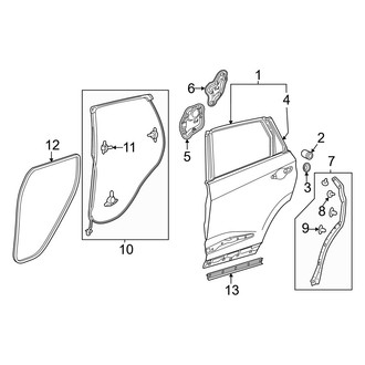 Acura OE - Rear Door - Door & Components