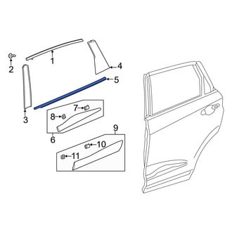 Acura OE - Rear Left Door Belt Molding