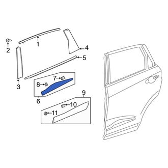Acura OE - Front Left Lower Door Molding