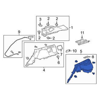 Acura OE - Rear Left Lower Interior Quarter Panel Trim Panel