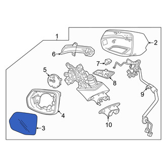 Acura OE - Front Left Door Mirror Glass