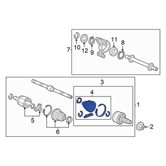 Acura OE - Front Left Outer CV Joint Boot Kit