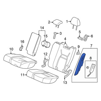 Acura OE - Rear Left Seat Back Bolster Assembly