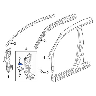 Acura OE - Left Upper Body A-Pillar Reinforcement Bracket