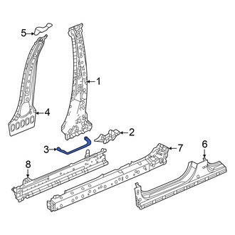 Acura OE - Left Body B-Pillar Baffle Plate