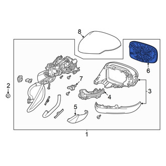 Acura OE - Front Left Door Mirror Glass