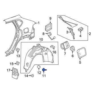Acura OE - Rear Quarter Panel Splash Shield Clip