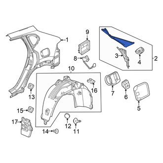 Acura OE - Rear Left Quarter Panel Gutter