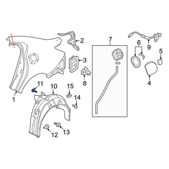 Acura OE - Rear Quarter Panel Splash Shield Clip