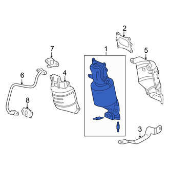 Acura OE - Left Catalytic Converter with Integrated Exhaust Manifold