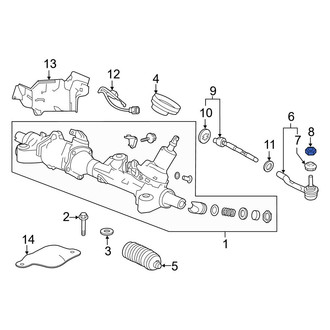 Acura OE - Outer Steering Tie Rod Nut