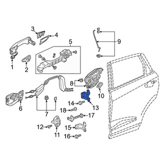 Acura OE - Rear Left Upper Door Hinge