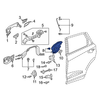 Acura OE - Rear Right Door Latch Assembly