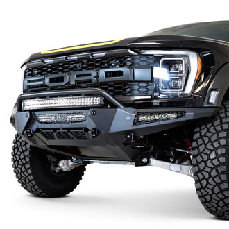 Addictive Desert Designs® - HoneyBadger Full Width Black Front HD Bumper with Hoop