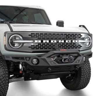 Addictive Desert Designs® - Krawler Full Width Hammer Black Front Winch HD Bumper with Hoop