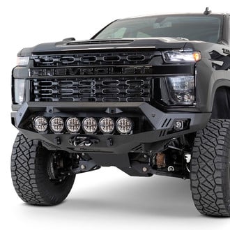Addictive Desert Designs® - Bomber Full Width Black Powder Coated Front Winch HD Bumper