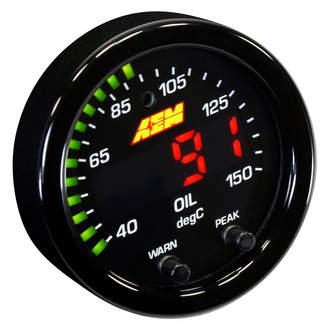 AEM Performance Electronics® - X-Series 2-1/16" Temperature Gauge, Black, 100-300 F/40-150 C
