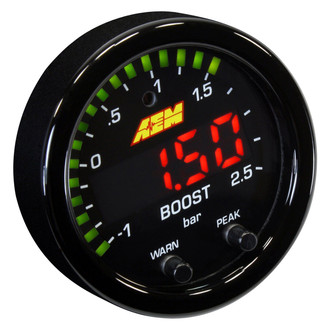 AEM Performance Electronics® - X-Series 2-1/16" Vacuum Boost Pressure Gauges, Black