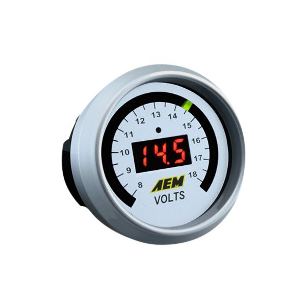 AEM Performance Electronics® - 2-1/16" Digital Voltmeter Gauge, 8-18 V