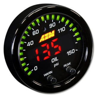 AEM Performance Electronics® - X-Series 2-1/16" Oil Pressure Gauge, Black, 0-150 PSI