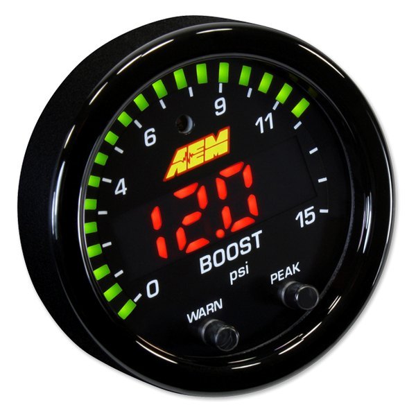 AEM Performance Electronics® - X-Series 2-1/16" Boost/Fuel Pressure Gauge, Black