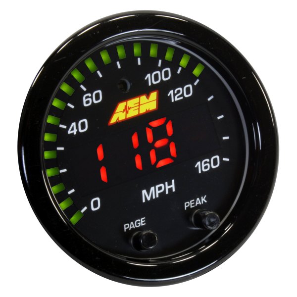 AEM Performance Electronics® - X-Series 2-1/16" GPS Speedometer Gauge, Black, 160 MPH/260 KPH