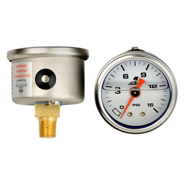 Aeromotive® - 1.5" Fuel Pressure Gauge, 0-15 PSI