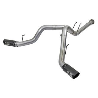 aFe® - Large Bore HD™ 409 SS DPF-Back Exhaust System with Split Side Exit