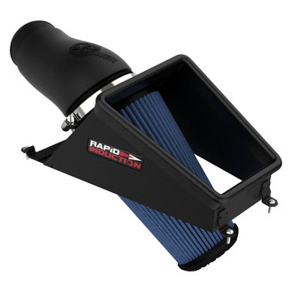 aFe® - Rapid Induction Wrinkle-Black Powder-Coated Cold Air Intake System with Pro 5R Blue Filter