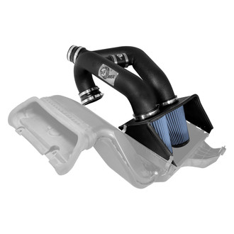 aFe® - Magnum Force® Stage 2 Twin Tube Aluminum Wrinkle Black Cold Air Intake System with Pro 5R Blue Filter