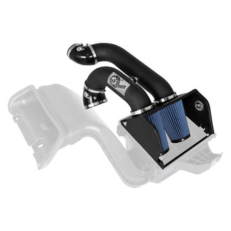 aFe® - Magnum Force® Stage 2 Twin Tube Aluminum Wrinkle Black Cold Air Intake System with Pro 5R Blue Filter
