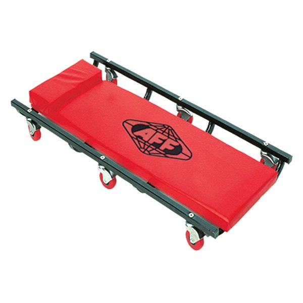 AFF® - 250 lb 37" x 3.5" Red Mechanic's Creeper with Padded Headrest