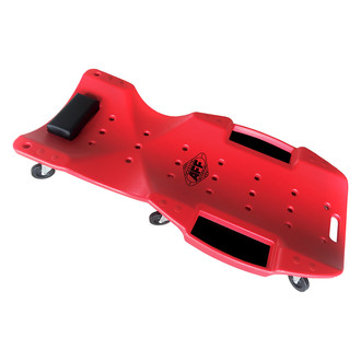 AFF® 3909 - 440 lb 47" x 4.7" Red Super-Duty Blow Molded Creeper with Tool Tray