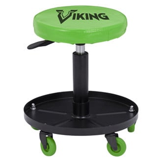 AFF® - Viking™ 300 lb Black Round Creeper Seat with Adjustable Height and Tool Tray