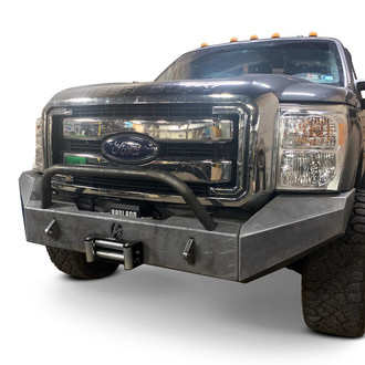 Affordable Offroad® - Elite Series Full Width Black Powder Coated Front Winch Modular Bumper with Hoop