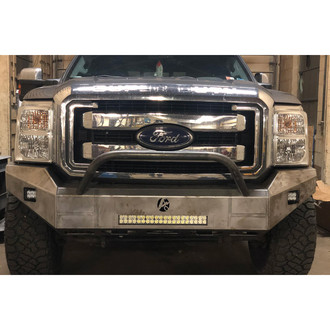 Affordable Offroad® - Elite Series Full Width Black Powder Coated Front Modular Bumper with Hoop