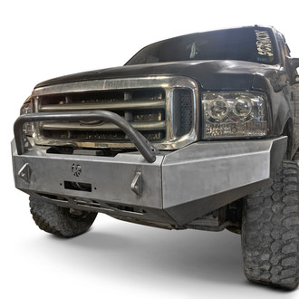 Affordable Offroad® - Elite Series Full Width Black Powder Coated Front Winch Modular Bumper with Hoop