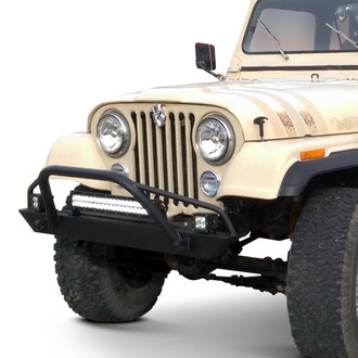 Affordable Offroad® - Affordable Series Mid Width Black Powder Coated Front HD Bumper with Pre-Runner Guard and Rear HD Bumper