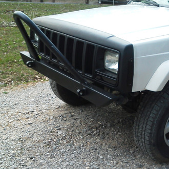 Affordable Offroad® - Affordable Series Mid Width Black Powder Coated Front HD Bumper with Stinger
