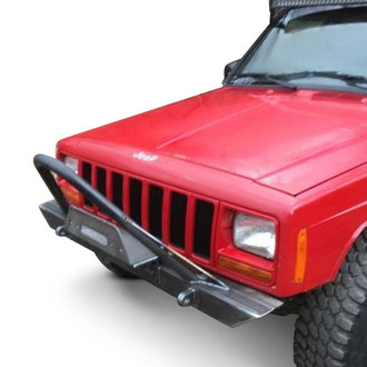 Affordable Offroad® - Affordable Series Mid Width Black Powder Coated Front Winch HD Bumper with Stinger