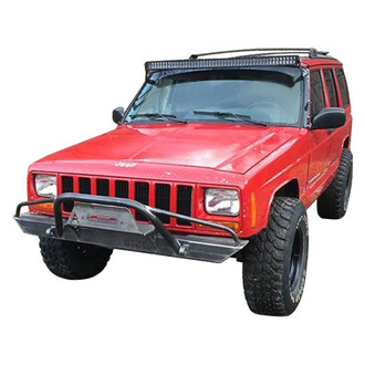 Affordable Offroad® - Affordable Series Mid Width Black Powder Coated Front Winch HD Bumper with Pre-Runner Guard