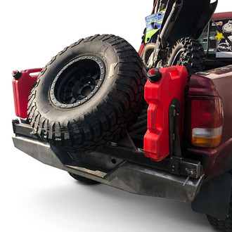 Affordable Offroad® - Baja Full Width Black Powder Coated Rear HD Bumper with Tire Carrier