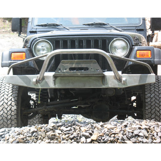 Affordable Offroad® - Elite Series Full Width Black Powder Coated Front Winch HD Bumper with Pre-Runner Guard