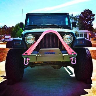 Affordable Offroad® - Elite Series Stubby Black Powder Coated Front Winch HD Bumper with Stinger